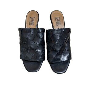 Miz Mooz Black Leather Stuart Sandals 2" Heel Size 41 or 9.5